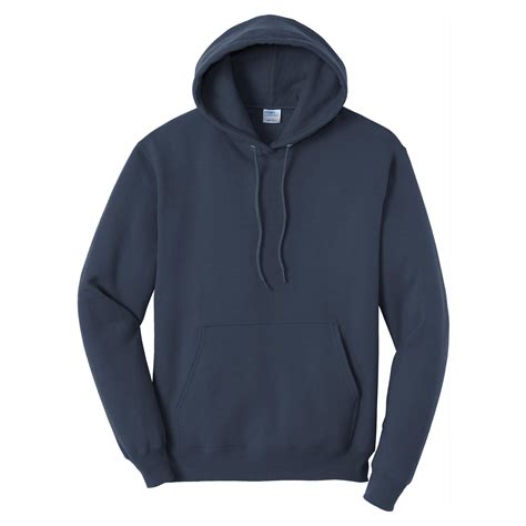 Hooded Sweatshirt Heathered Gray Cotton Fleece with Navy 